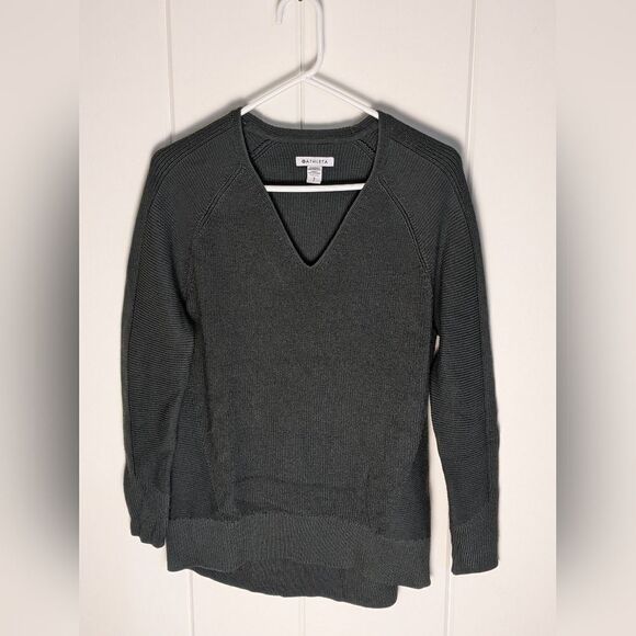 Athleta Wool blend Hanover V neck sweater Women's size small petite - Picture 1 of 6